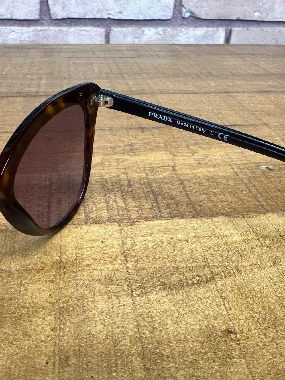 Prada Tortoiseshell Cat-Eye Sunglasses with Gray Lenses